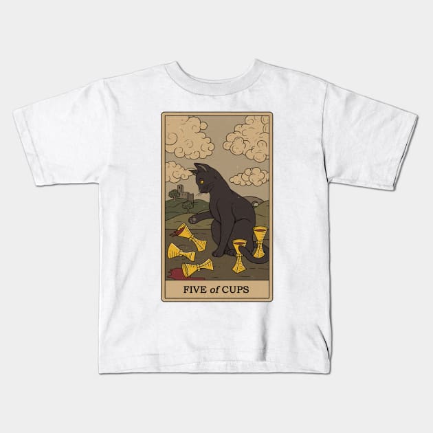 Five of Cups Kids T-Shirt by thiagocorrea